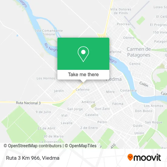 Ruta 3 Km 966 map
