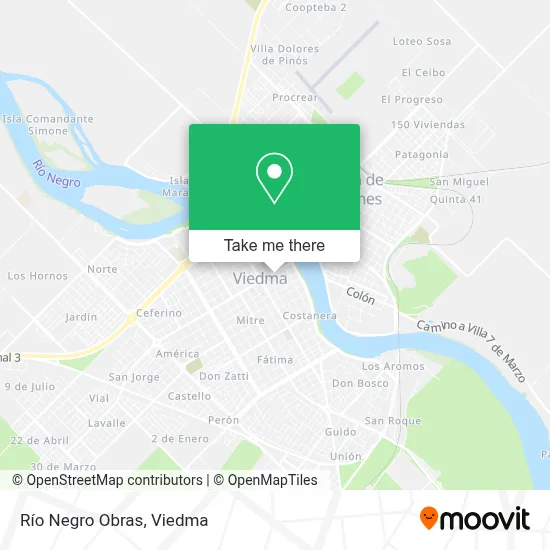 Río Negro Obras map