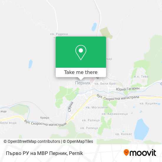 Първо РУ на МВР Перник map