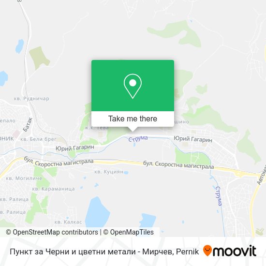 Карта Пункт за Черни и цветни метали - Мирчев