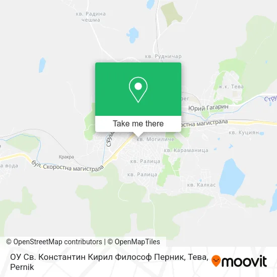 ОУ Св. Константин Кирил Философ Перник, Тева map