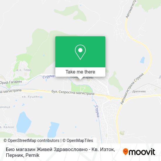 Карта Био магазин Живей Здравословно - Кв. Изток, Перник