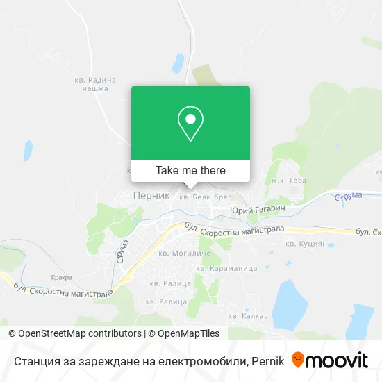 Станция за зареждане на електромобили map