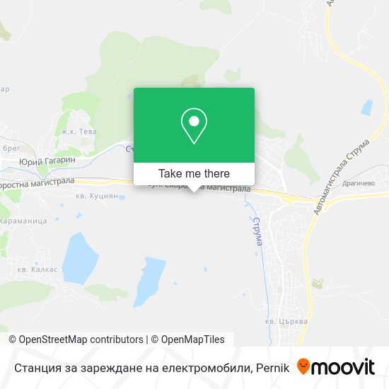 Станция за зареждане на електромобили map