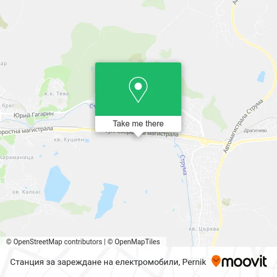 Карта Станция за зареждане на електромобили