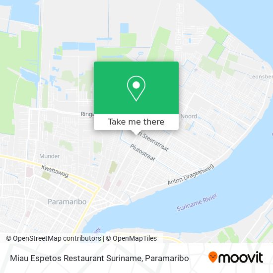 How to get to Miau Espetos Restaurant Suriname in Blauwgrond by Bus or  Ferry?