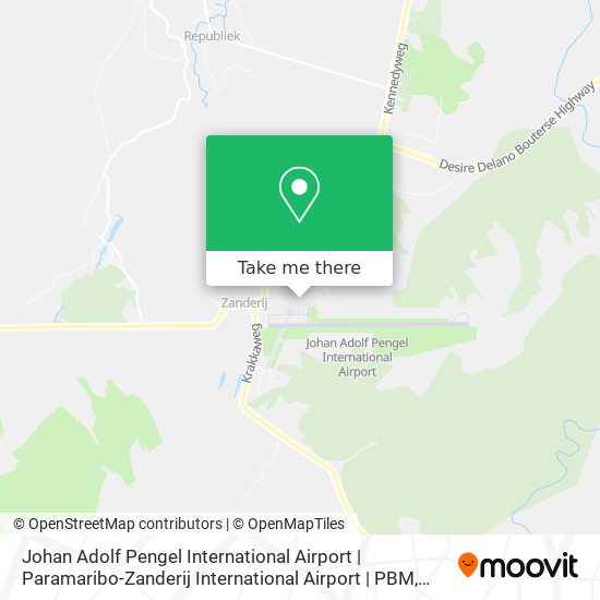 Johan Adolf Pengel International Airport |  Paramaribo-Zanderij International Airport  |  PBM map