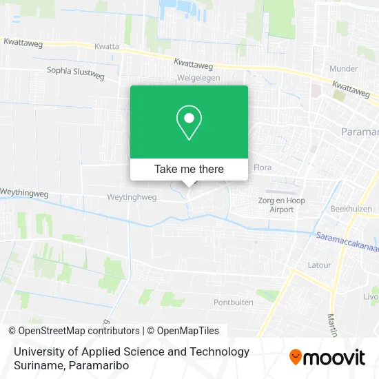 University of Applied Science and Technology Suriname map