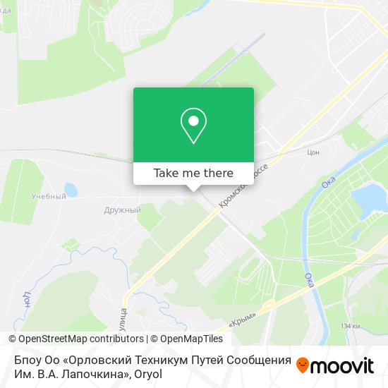 Бпоу Оо «Орловский Техникум Путей Сообщения Им. В.А. Лапочкина» map