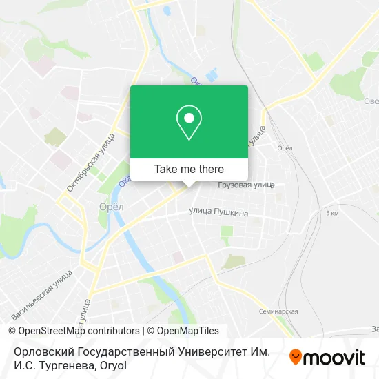 Орловский Государственный Университет Им. И.С. Тургенева map