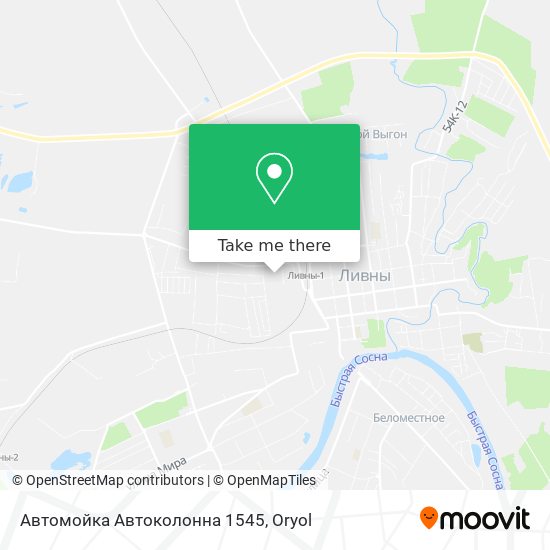 Автомойка Автоколонна 1545 map