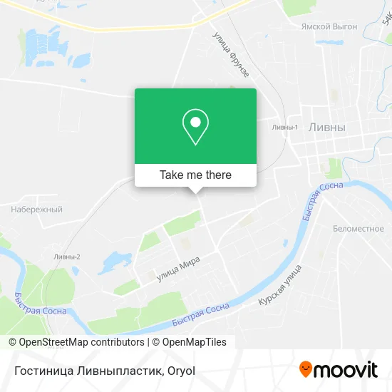 Гостиница Ливныпластик map