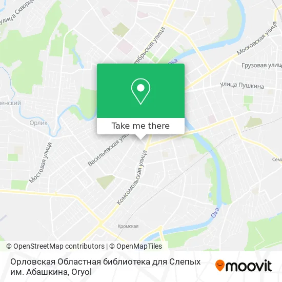 Орловская Областная библиотека для Слепых им. Абашкина map