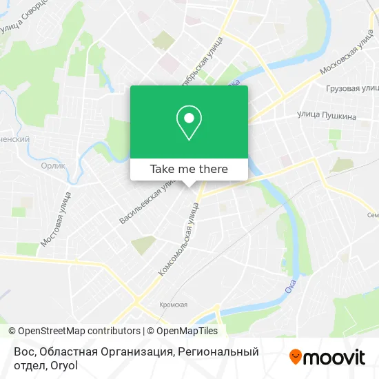 Вос, Областная Организация, Региональный отдел map