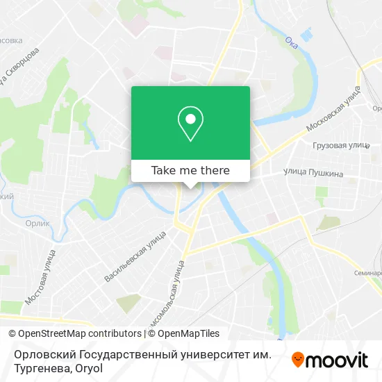 Орловский Государственный университет им. Тургенева map