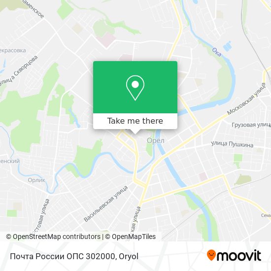 Почта России ОПС 302000 map