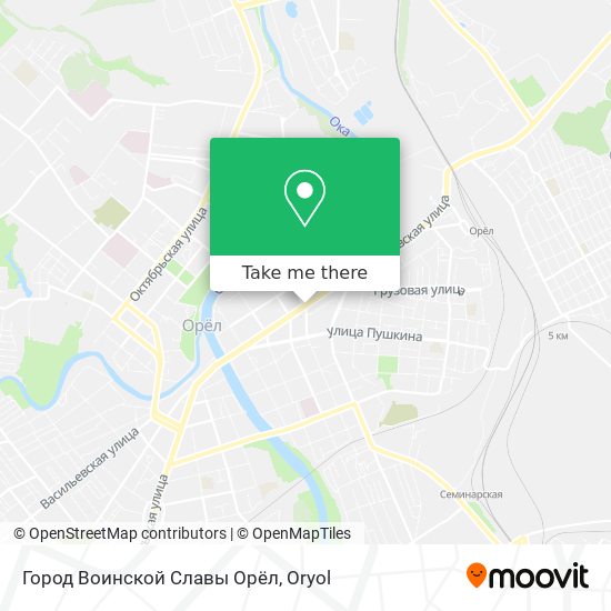 Город Воинской Славы Орёл map