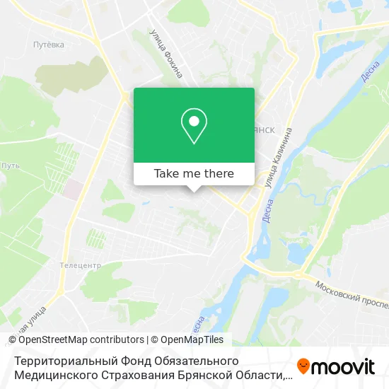 Территориальный Фонд Обязательного Медицинского Страхования Брянской Области map