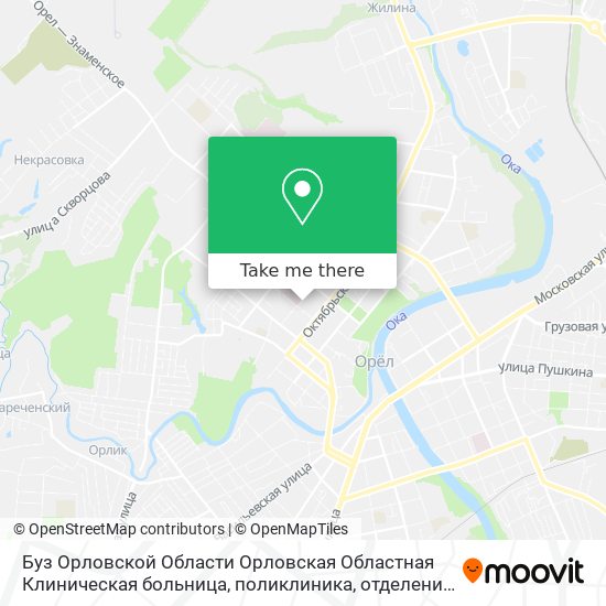 Буз Орловской Области Орловская Областная Клиническая больница, поликлиника, отделение Косметологии map