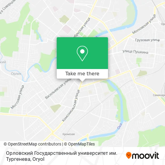 Орловский Государственный университет им. Тургенева map