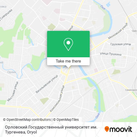 Орловский Государственный университет им. Тургенева map