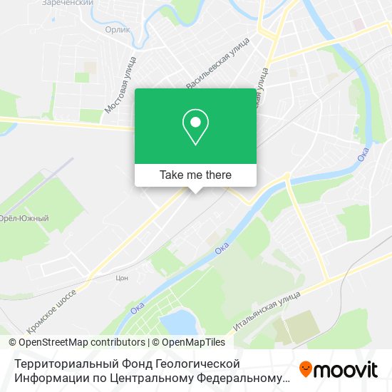Территориальный Фонд Геологической Информации по Центральному Федеральному Округу Орловский филиал. map