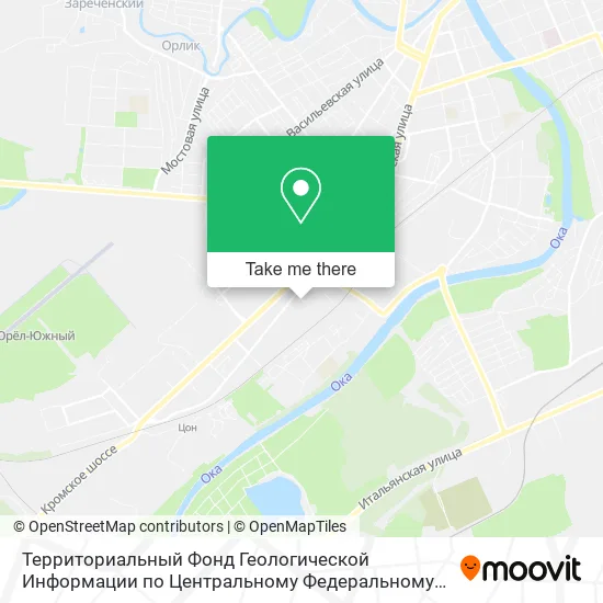 Территориальный Фонд Геологической Информации по Центральному Федеральному Округу Орловский филиал. map