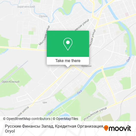 Русские Финансы Запад, Кредитная Организация map