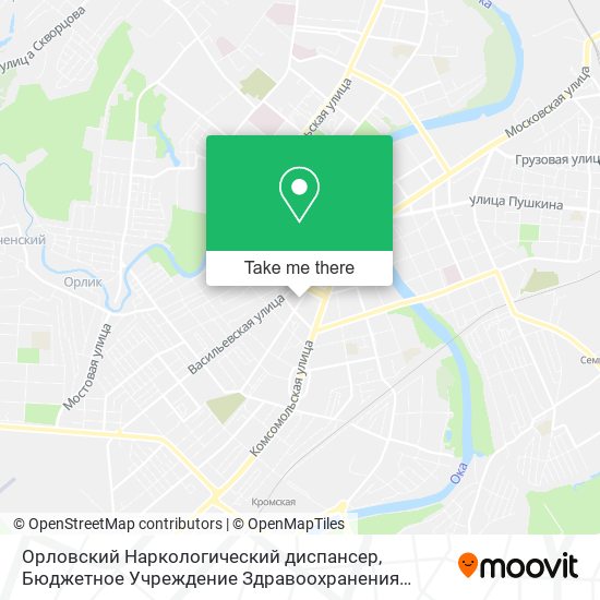 Орловский Наркологический диспансер, Бюджетное Учреждение Здравоохранения Орловской Области map