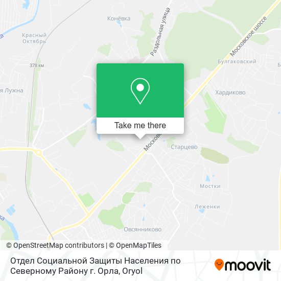 Отдел Социальной Защиты Населения по Северному Району г. Орла map