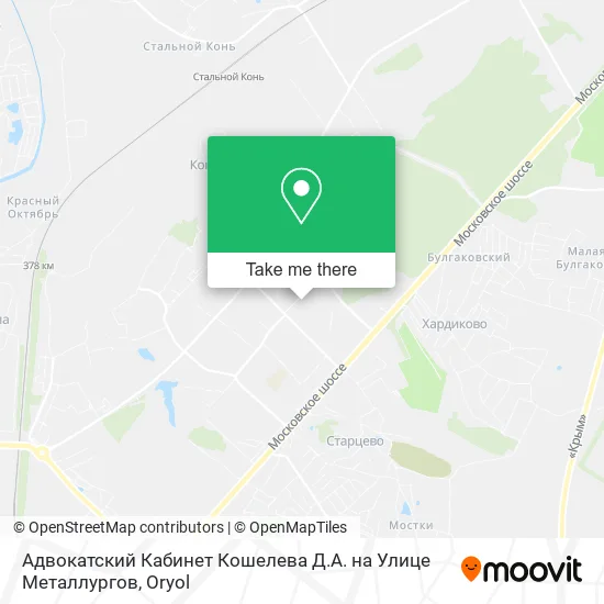 Адвокатский Кабинет Кошелева Д.А. на Улице Металлургов map