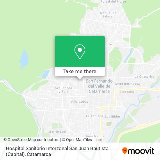 Mapa de Hospital Sanitario Interzonal San Juan Bautista (Capital)