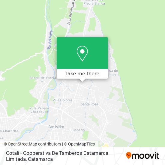 Mapa de Cotali - Cooperativa De Tamberos Catamarca Limitada