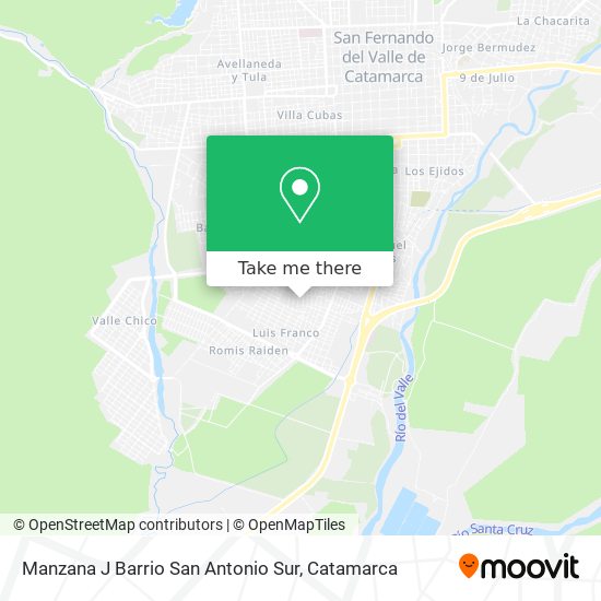 Manzana J Barrio San Antonio Sur map