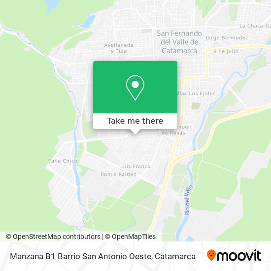 Mapa de Manzana B1 Barrio San Antonio Oeste