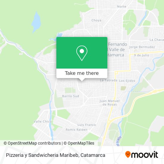 Mapa de Pizzeria y Sandwicheria Maribeb