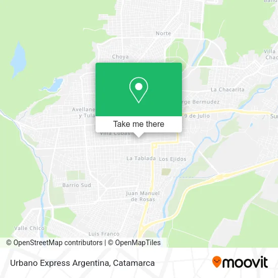Mapa de Urbano Express Argentina