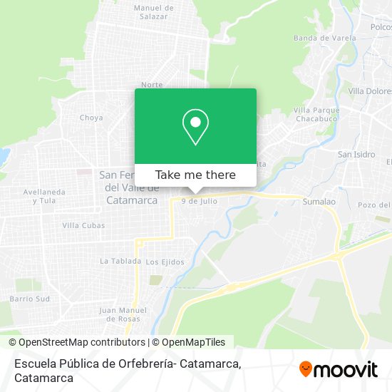 Mapa de Escuela Pública de Orfebrería- Catamarca