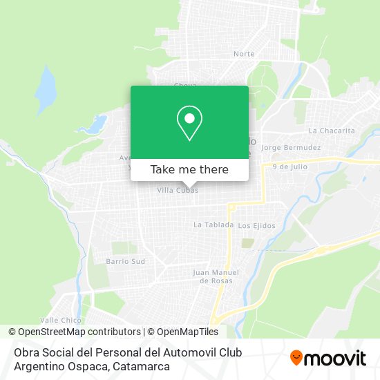 Mapa de Obra Social del Personal del Automovil Club Argentino Ospaca