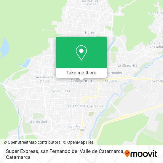 Mapa de Super Express, san Fernando del Valle de Catamarca