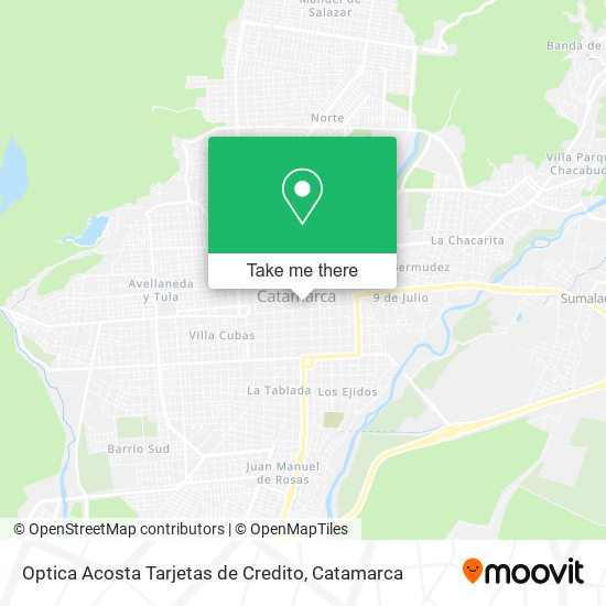 Optica Acosta Tarjetas de Credito map