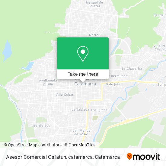 Mapa de Asesor Comercial Osfatun, catamarca