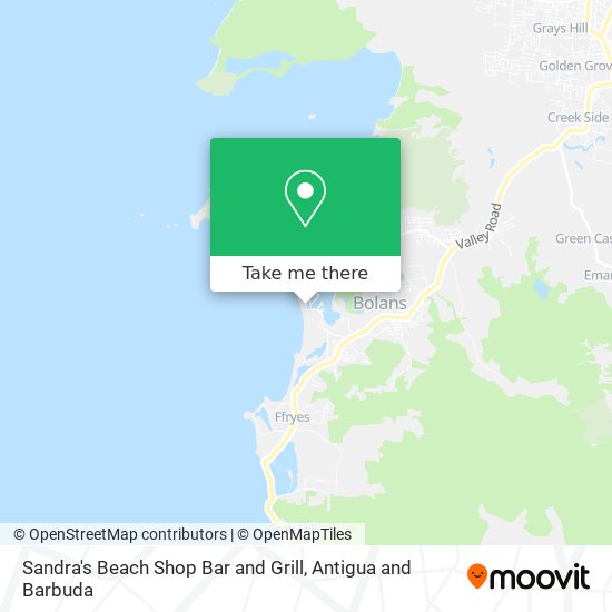 Sandra's Beach Shop Bar and Grill map