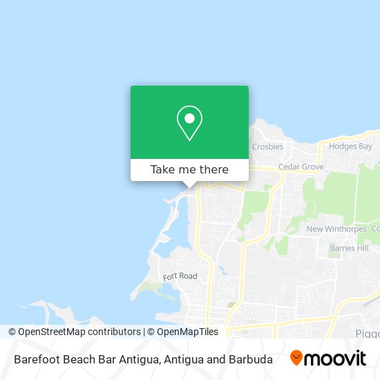 Barefoot Beach Bar Antigua map