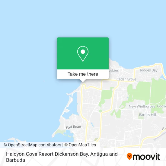 Halcyon Cove Resort Dickenson Bay map