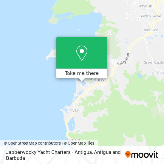 Jabberwocky Yacht Charters - Antigua map