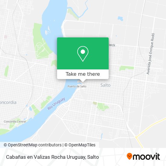 Mapa de Cabañas en Valizas Rocha Uruguay