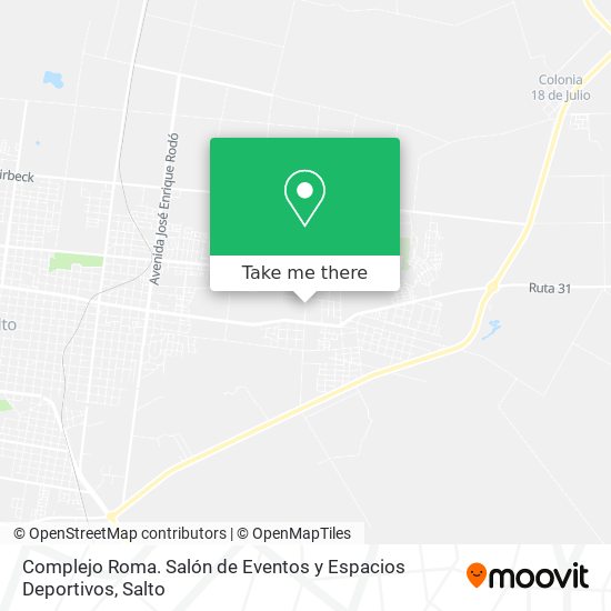 Complejo Roma. Salón de Eventos y Espacios Deportivos map