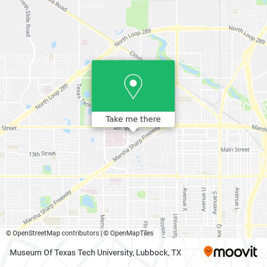 Mapa de Museum Of Texas Tech University