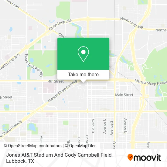 Mapa de Jones At&T Stadium And Cody Campbell Field